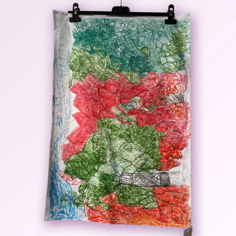 Hand-Painted Tea Towel by Kiran