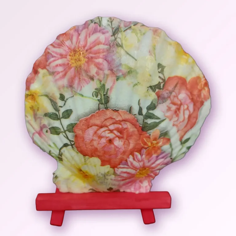 Vintage Rose Shell Display by Lisamarie