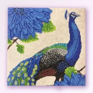 Peacock Crystal Art on Canvas by Jan