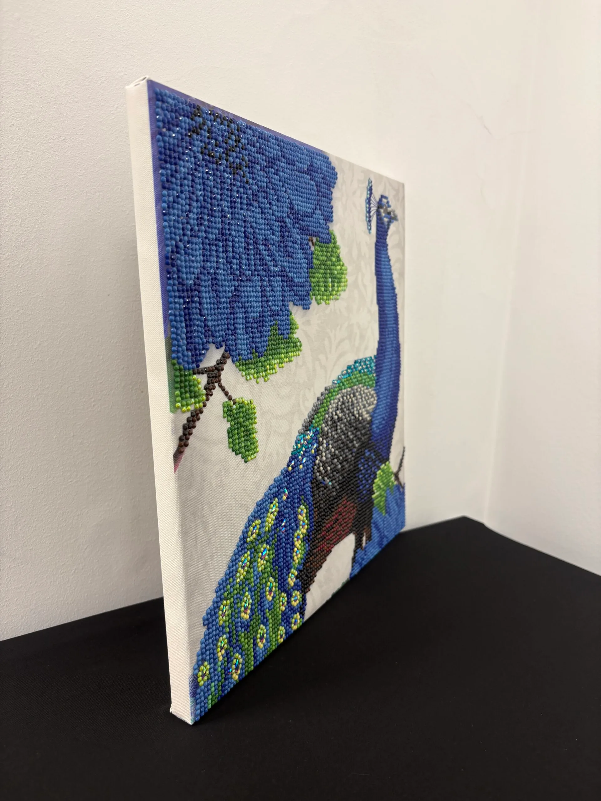 Peacock Crystal Art on Canvas by Jan