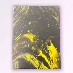 Yellow Swirling Pattern Painting on Canvas by Jan