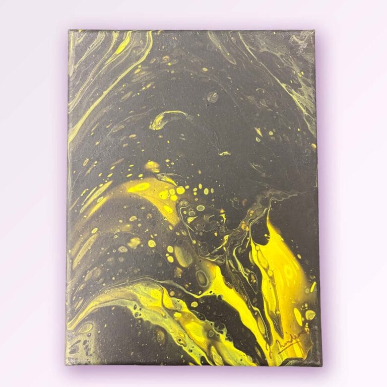 Yellow Swirling Pattern Painting on Canvas by Jan