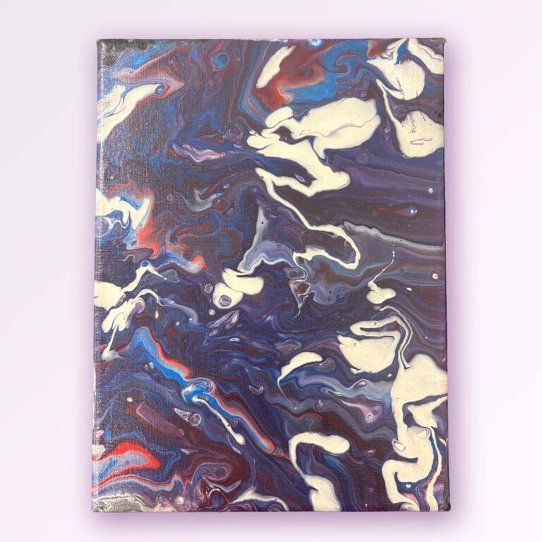 Purple and Blue Swirling Pattern Painting on Canvas by Jan