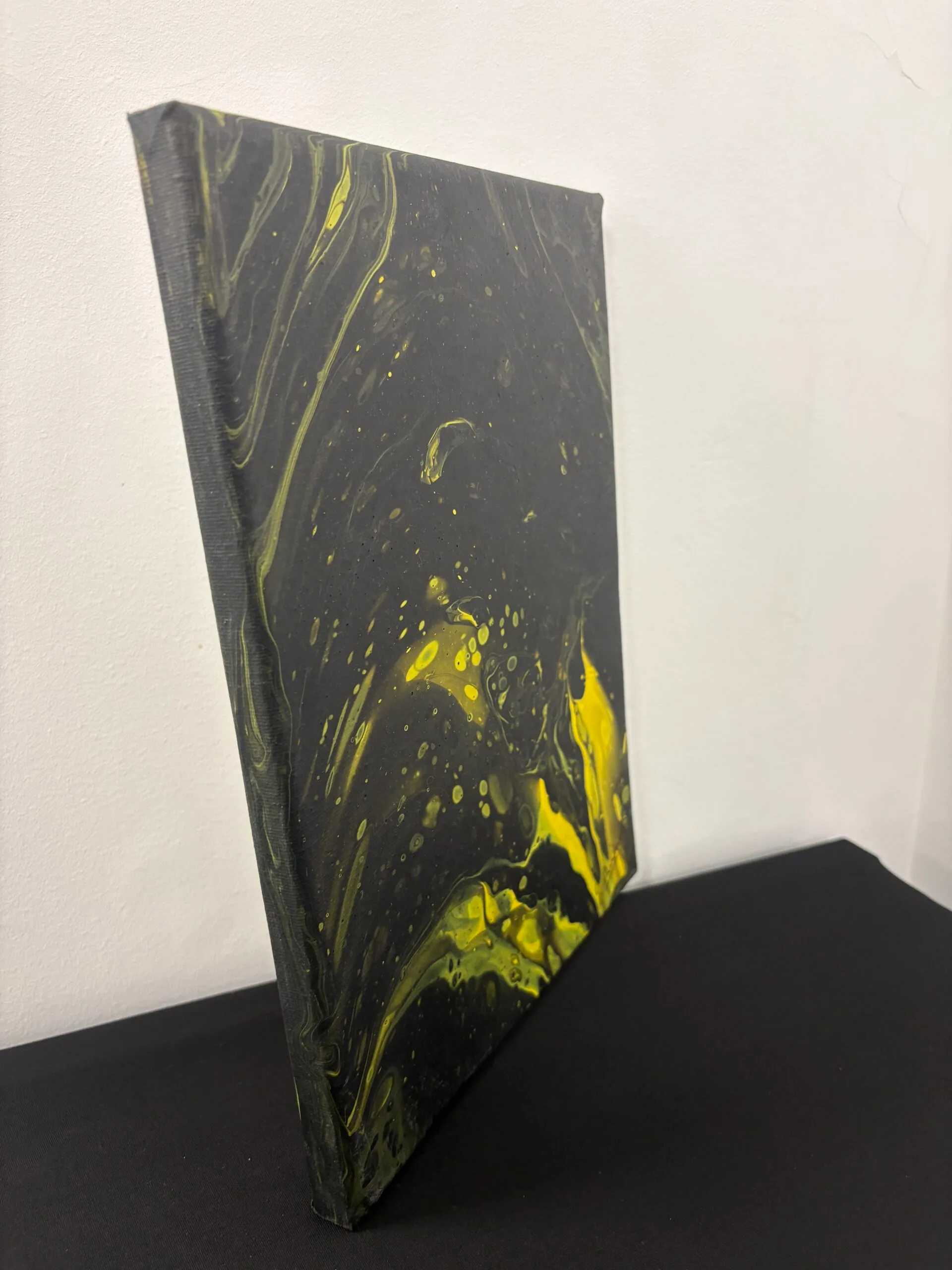 Yellow Swirling Pattern Painting on Canvas by Jan