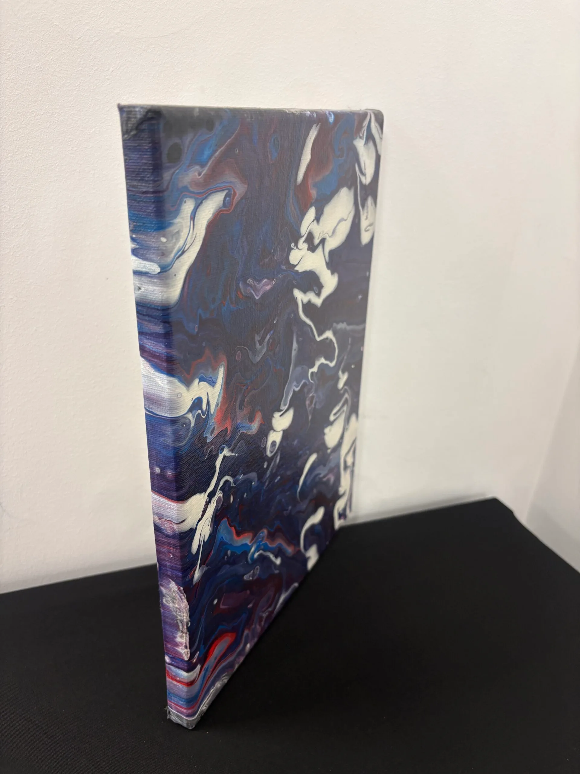 Purple and Blue Swirling Pattern Painting on Canvas by Jan