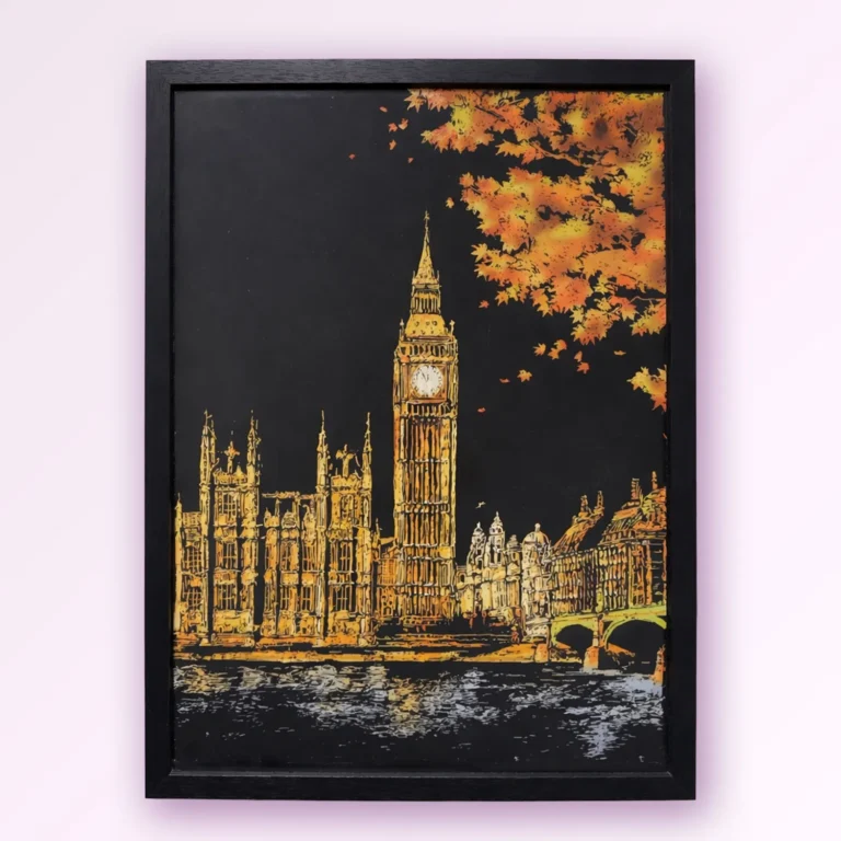 Scratch Art Picture of Big Ben by Stirling